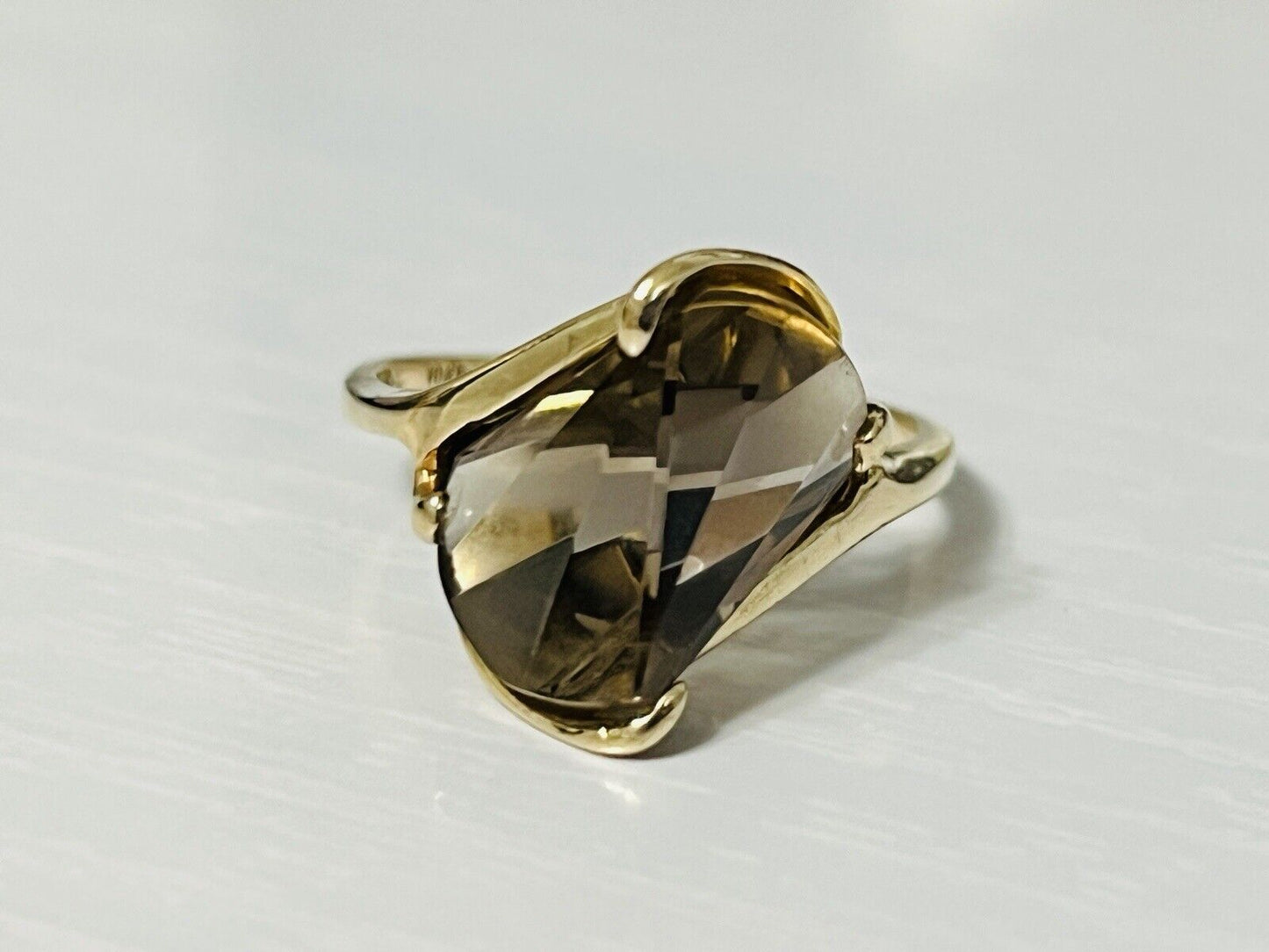 10k Yellow Gold Smoky Quartz Cocktail Ring