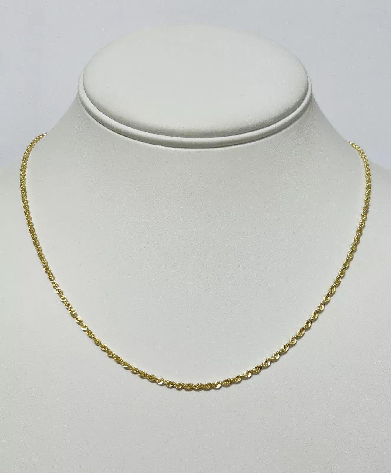 14k Yellow Gold 1.9mm Rope Chain Necklace 22 Inches