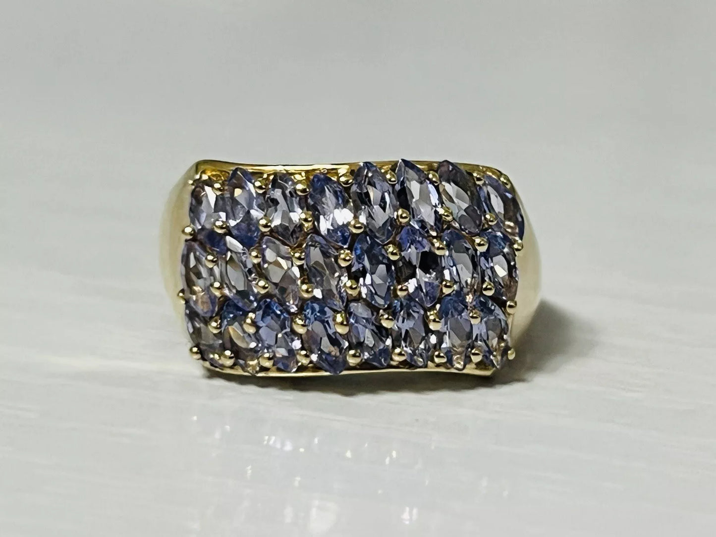 14k Yellow Gold 1 CTTW Tanzanite Cocktail Ring