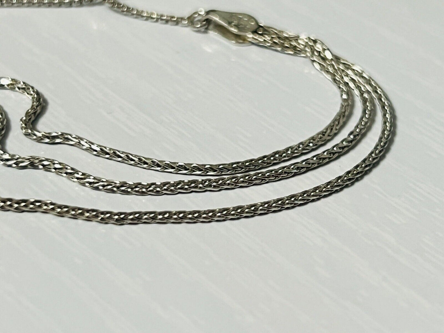 Sterling Silver 3 Strand Wheat Link Lariat Bracelet