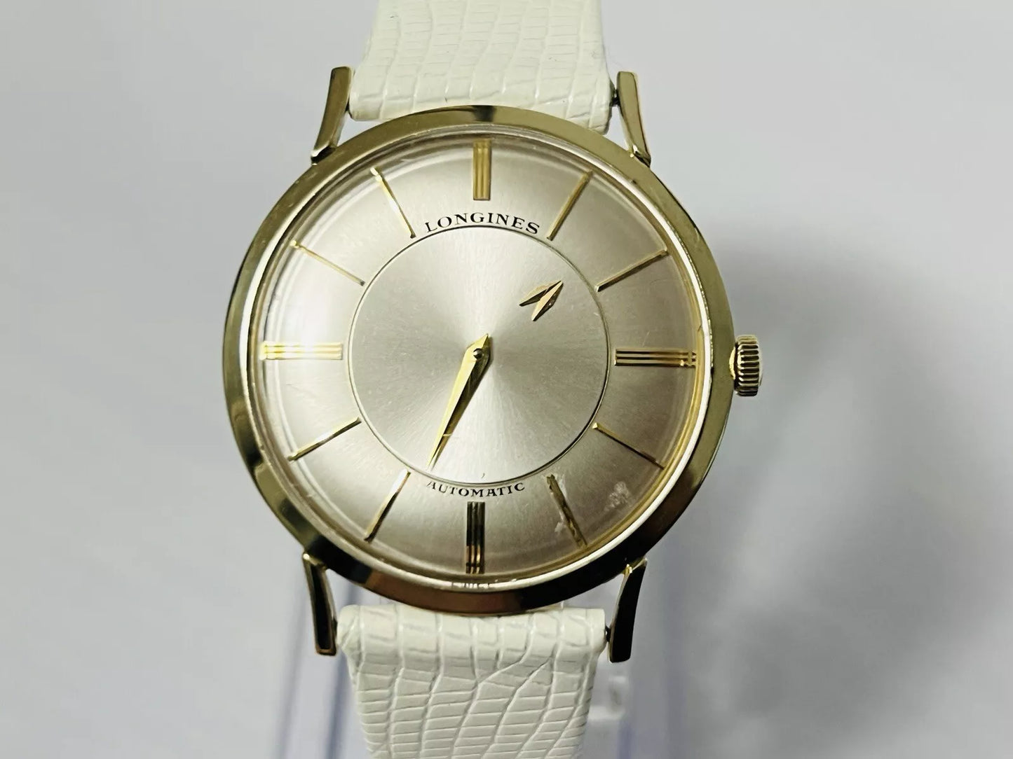 Vintage Longines 33mm Mystery Dial 14k Yellow Gold Automatic Wristwatch