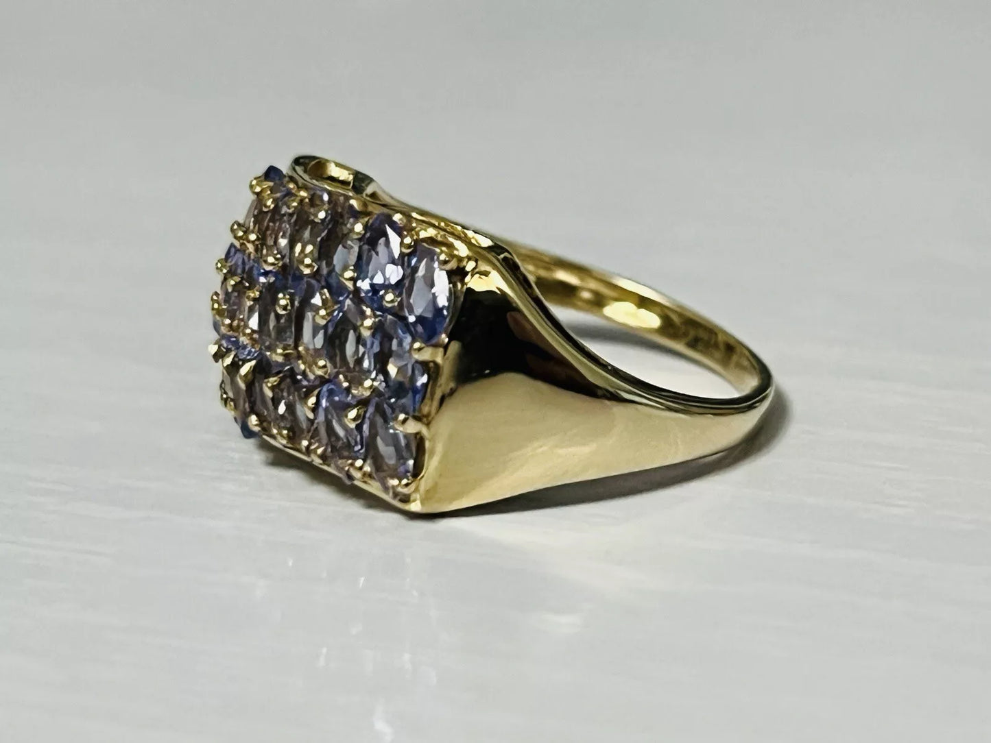 14k Yellow Gold 1 CTTW Tanzanite Cocktail Ring