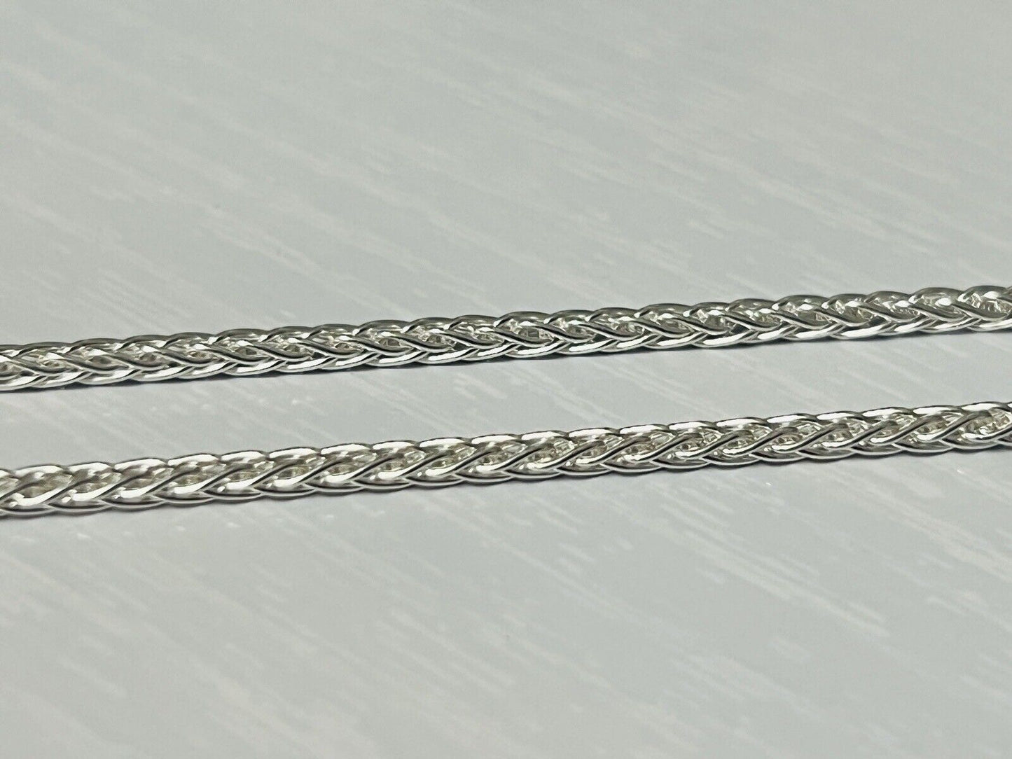 Sterling Silver 2.5mm Wheat Spiga Chain Necklace