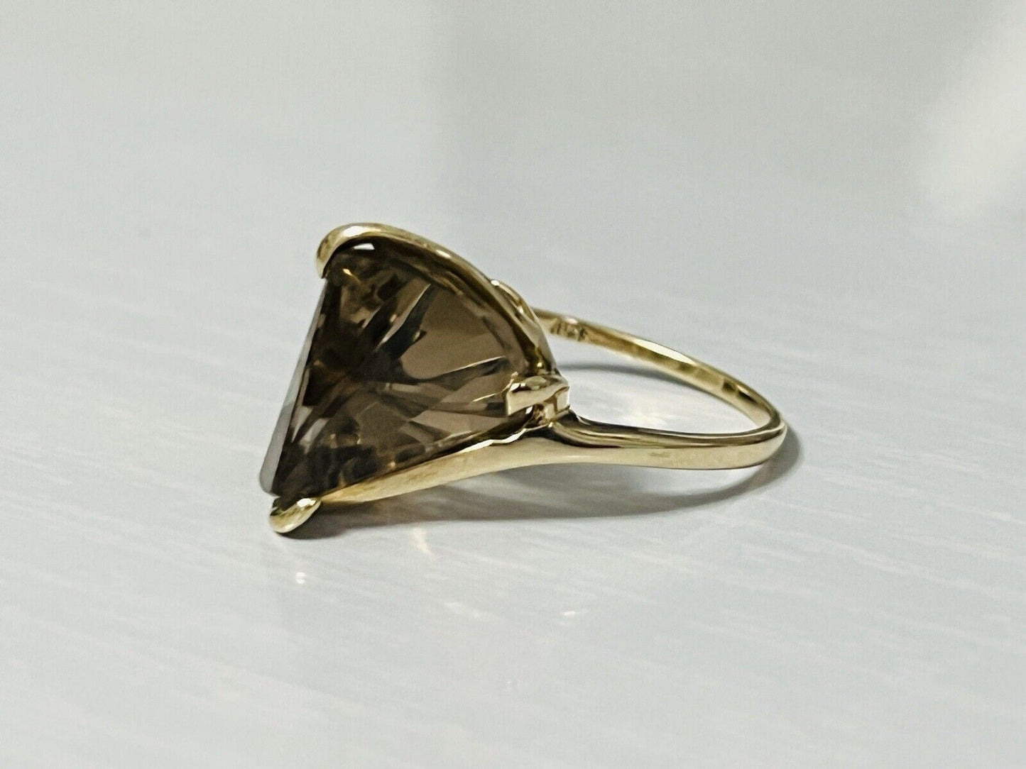 10k Yellow Gold Smoky Quartz Cocktail Ring