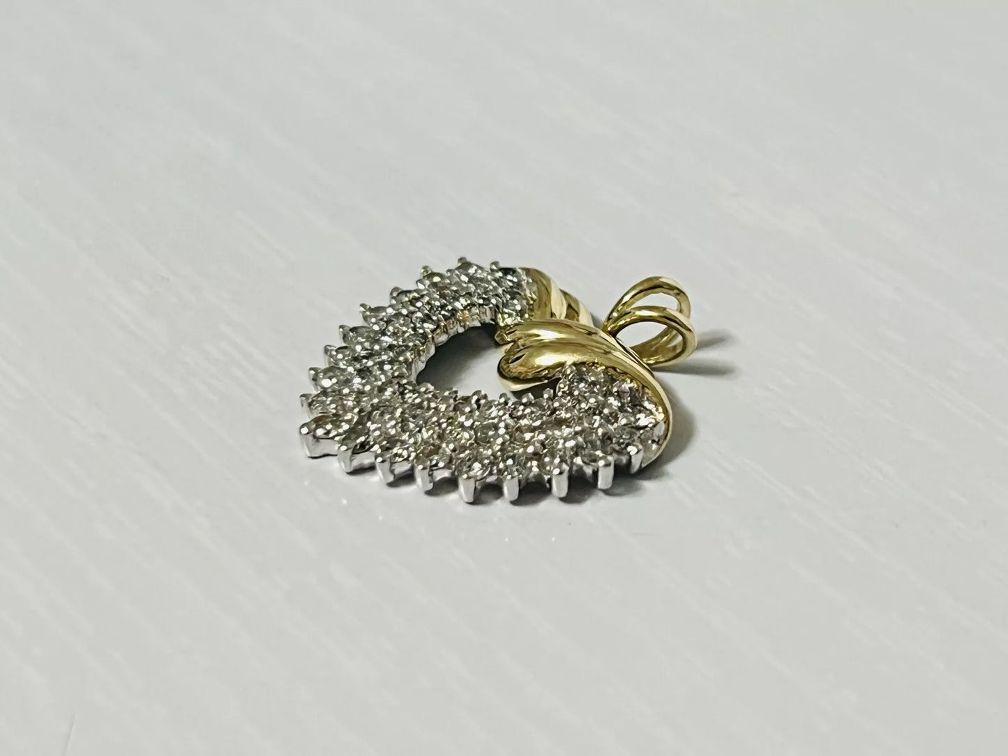 10k Yellow Gold .75 CTW Diamond Heart Pendant