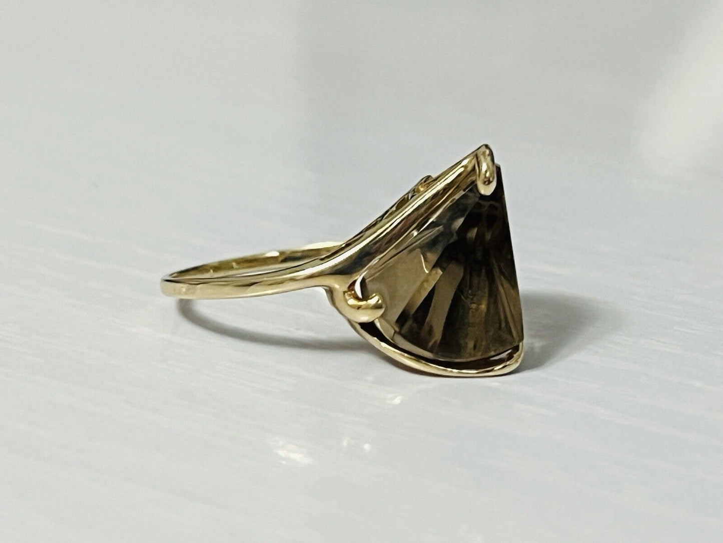 10k Yellow Gold Smoky Quartz Cocktail Ring