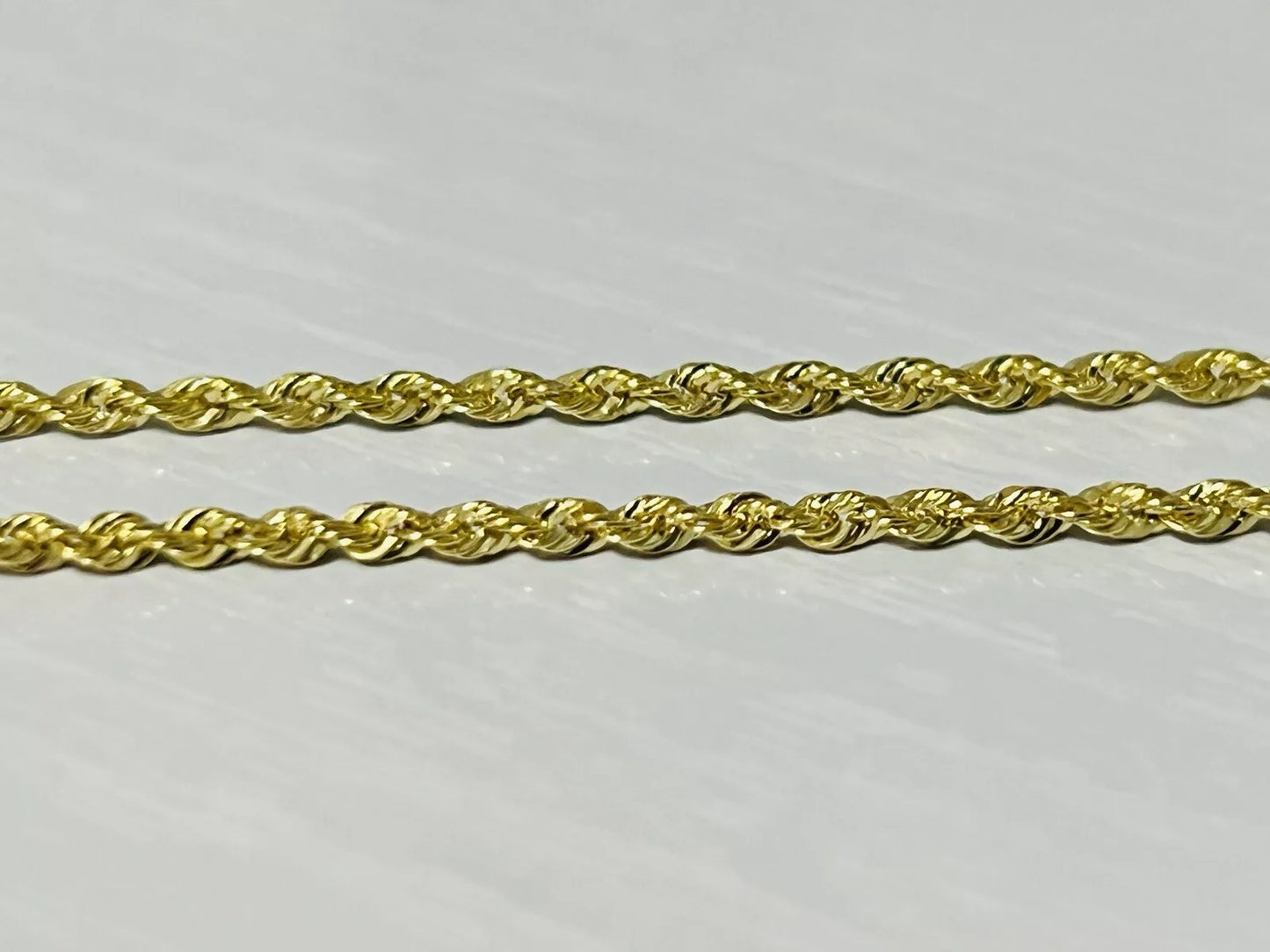 14k Yellow Gold 1.9mm Rope Chain Necklace 22 Inches