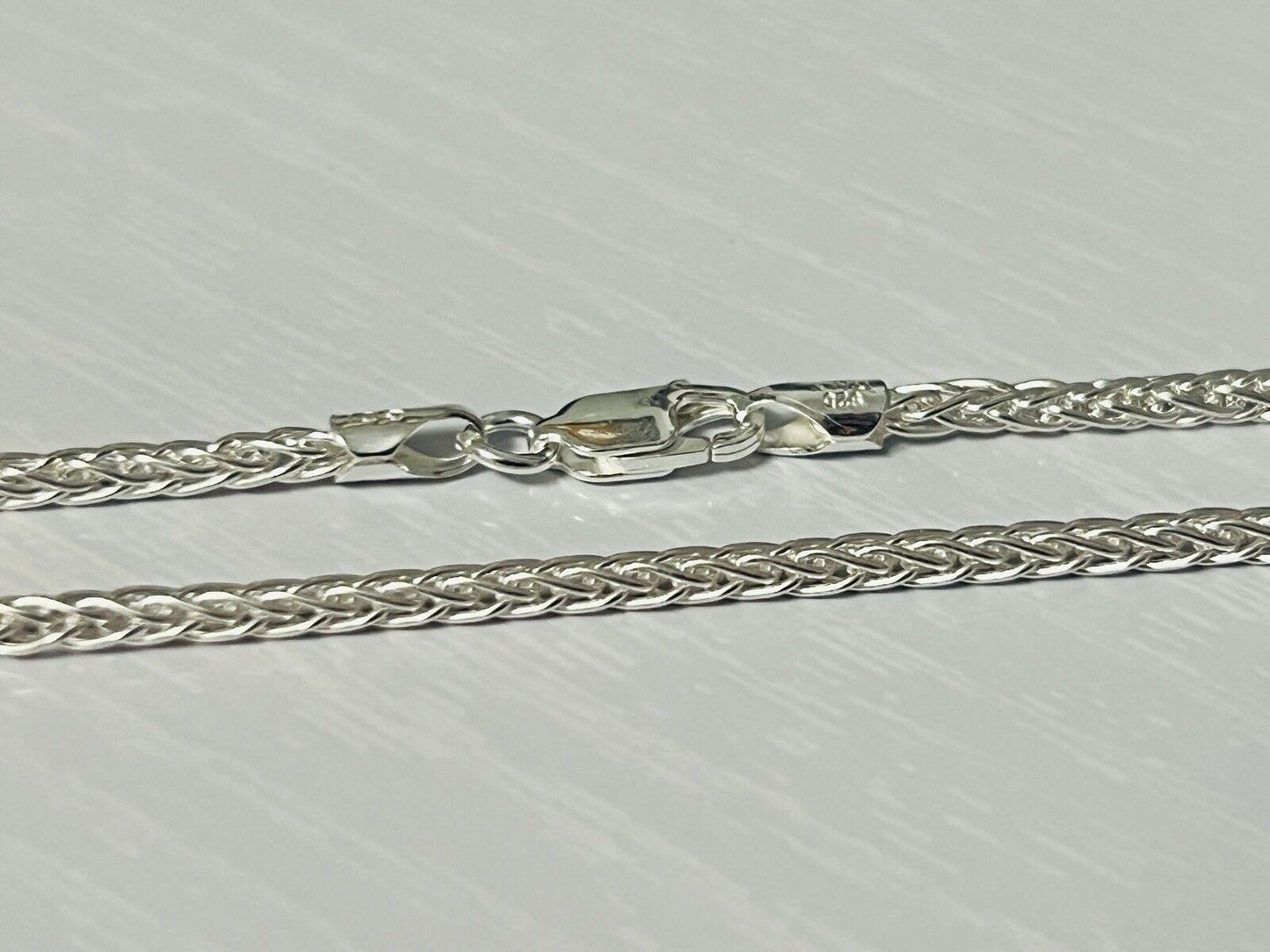 Sterling Silver 2.5mm Wheat Spiga Chain Necklace