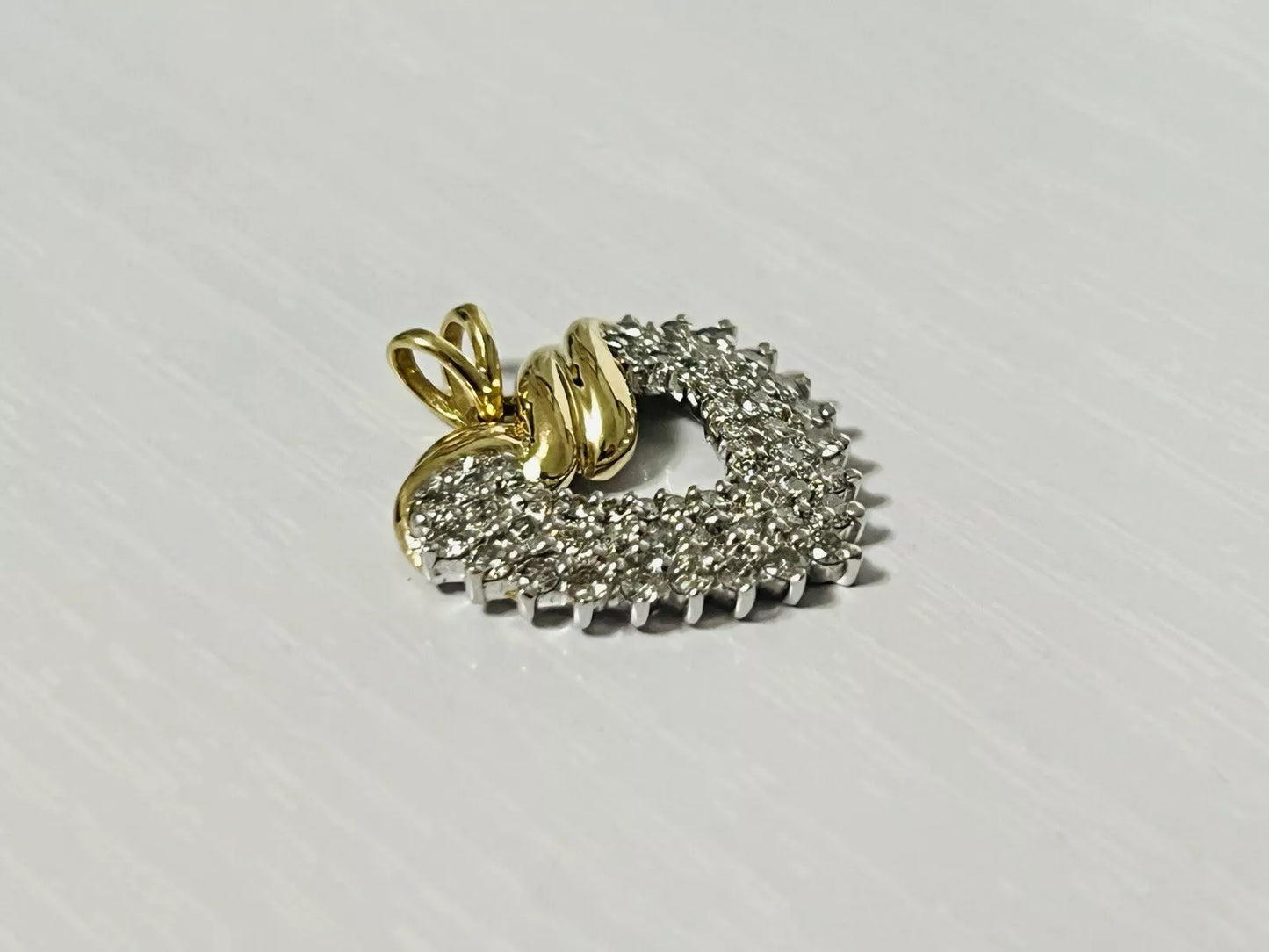 10k Yellow Gold .75 CTW Diamond Heart Pendant