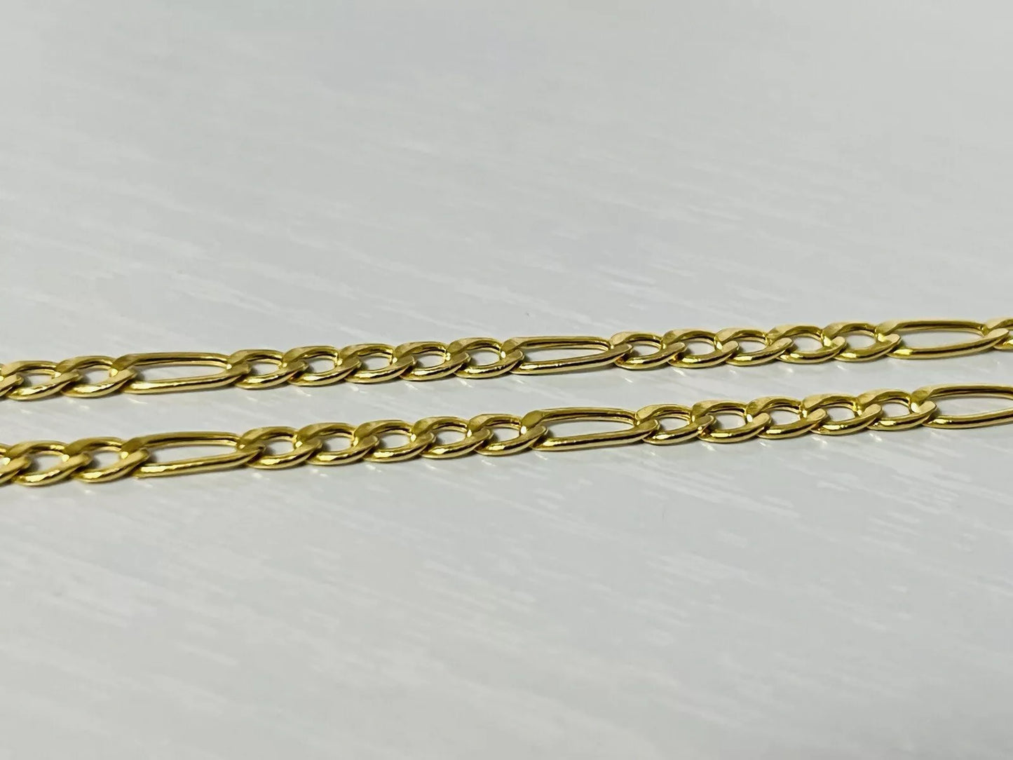 14k Yellow Gold 3.3mm Figaro Link Chain Necklace 18 Inches