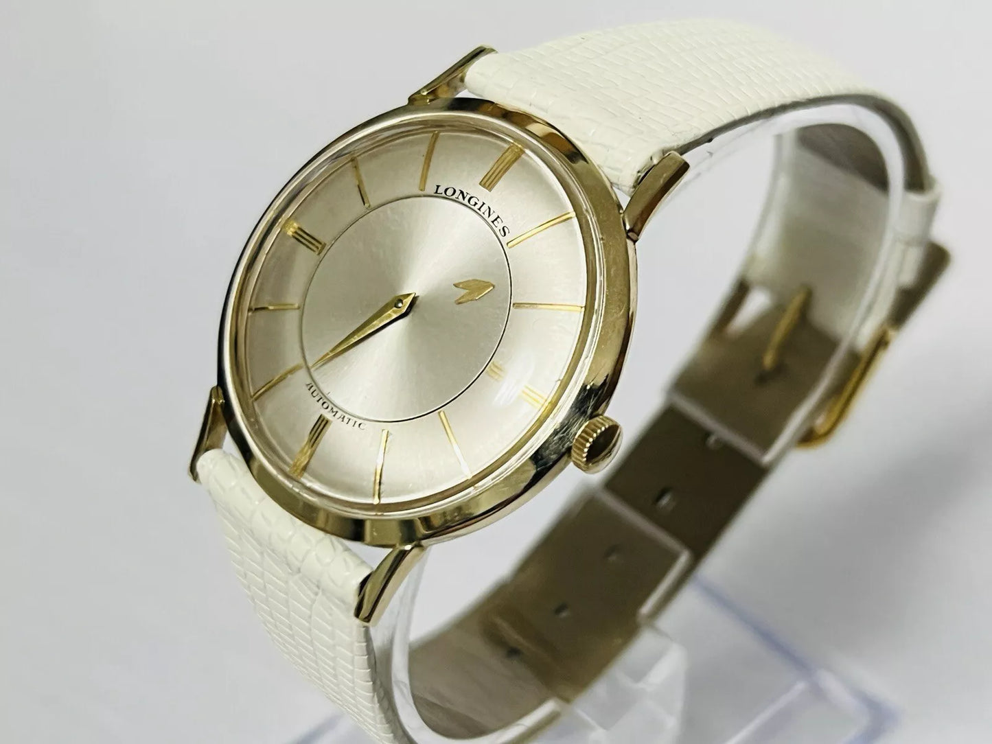 Vintage Longines 33mm Mystery Dial 14k Yellow Gold Automatic Wristwatch