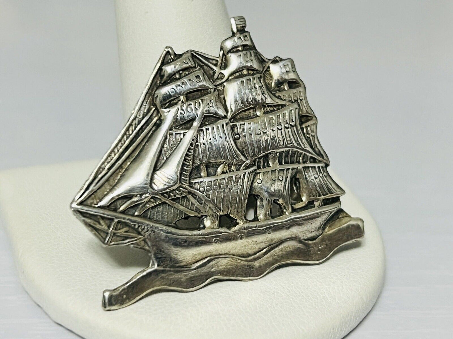 Vintage Sterling Silver Sailboat Brooch