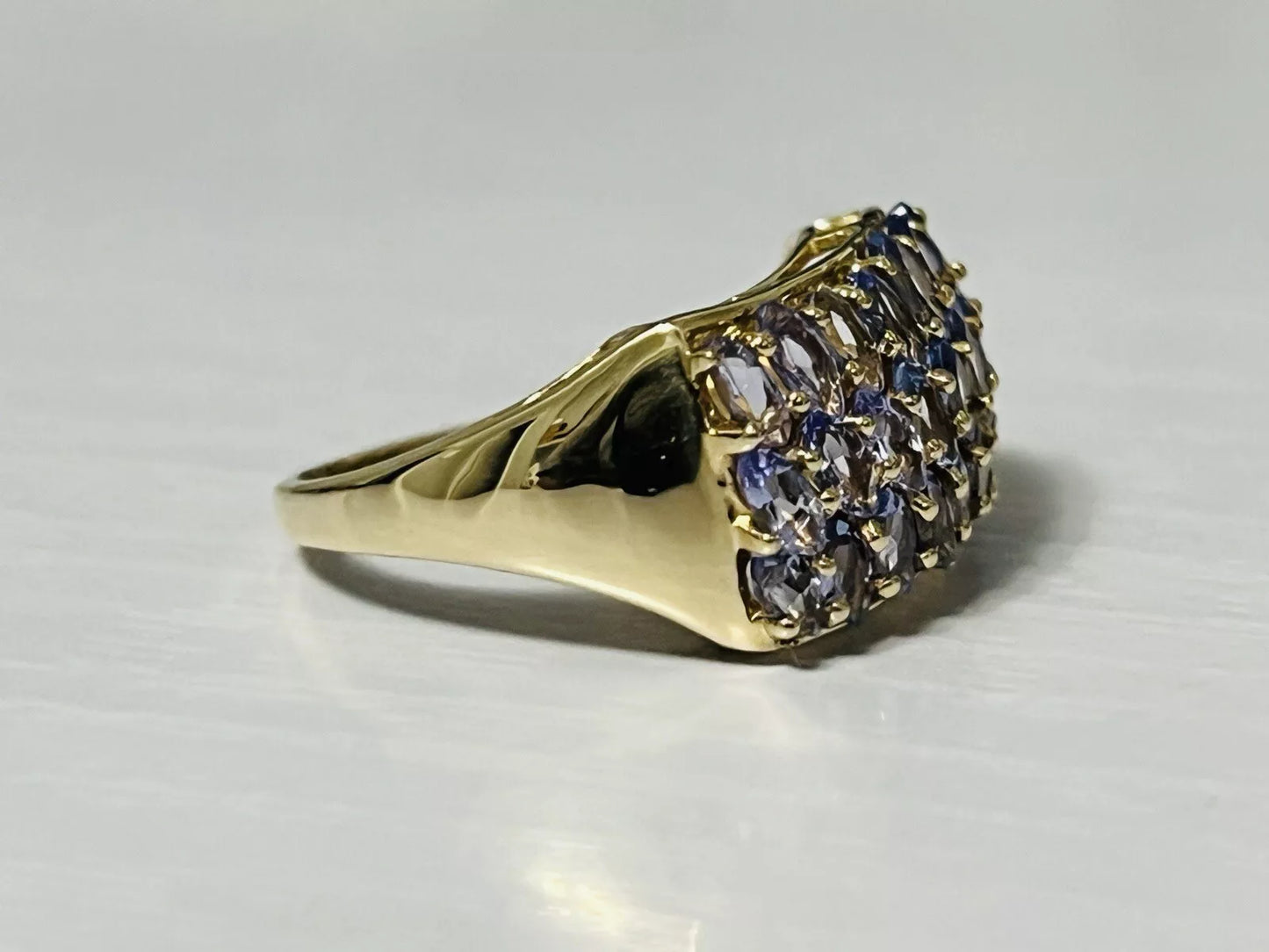 14k Yellow Gold 1 CTTW Tanzanite Cocktail Ring