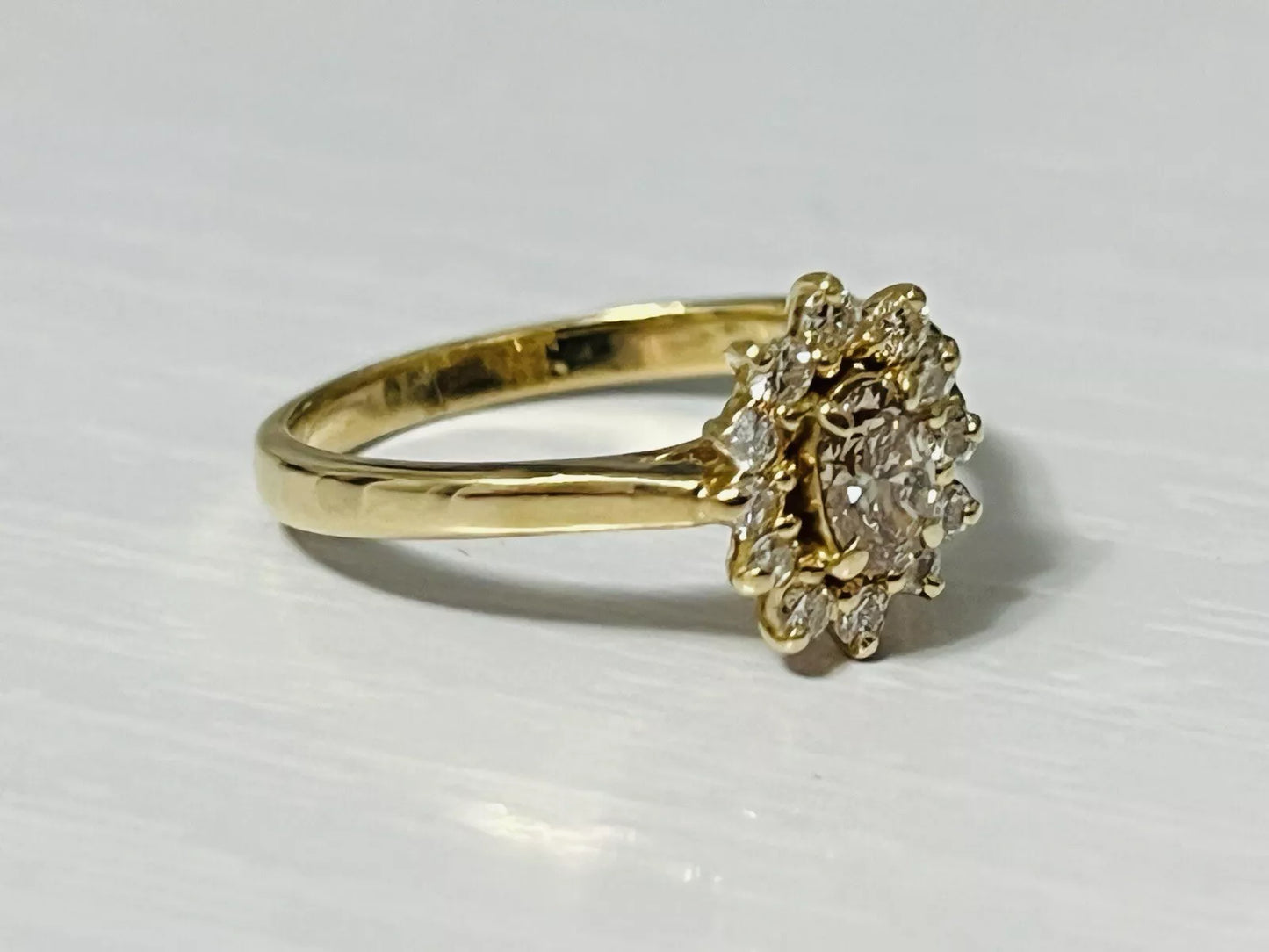 14k Yellow Gold Chocolate Diamond Halo Engagement Ring