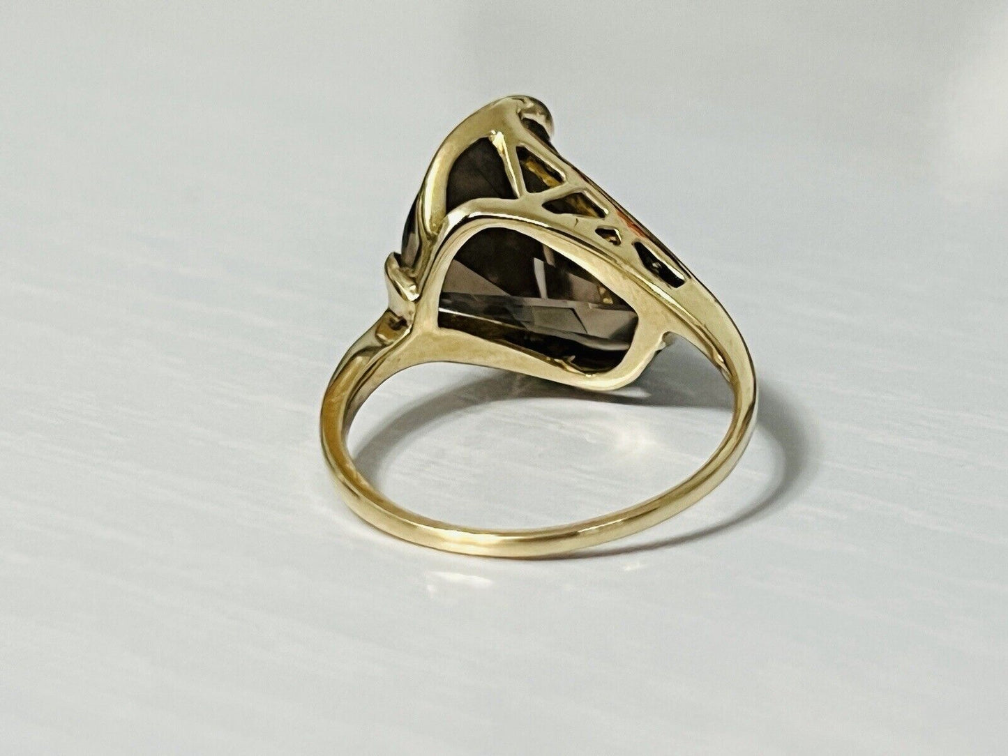 10k Yellow Gold Smoky Quartz Cocktail Ring