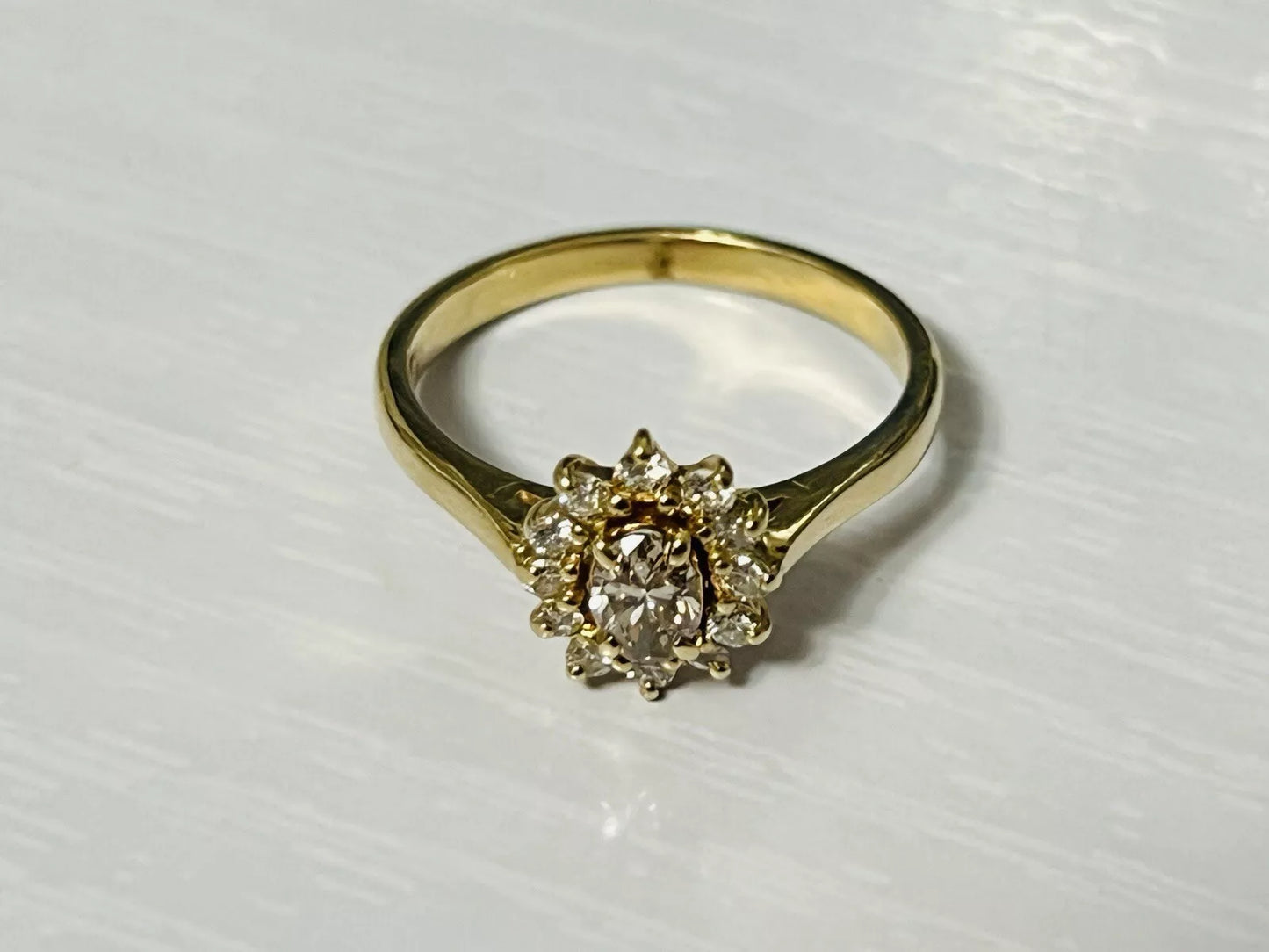 14k Yellow Gold Chocolate Diamond Halo Engagement Ring