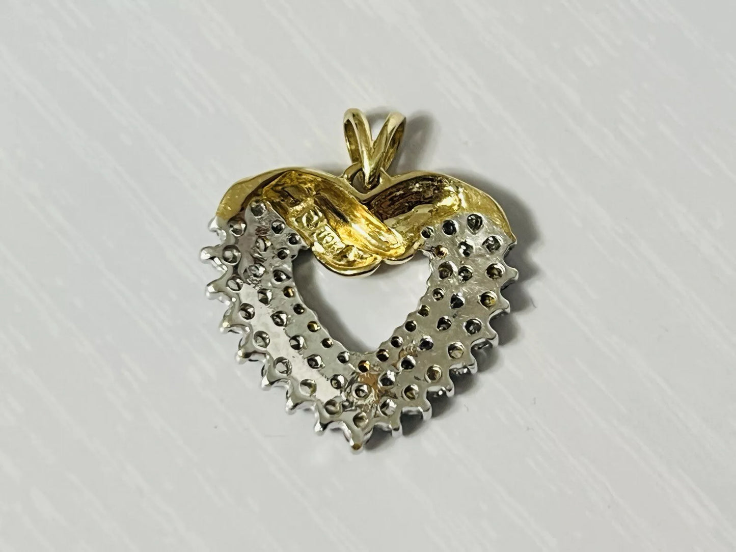 10k Yellow Gold .75 CTW Diamond Heart Pendant