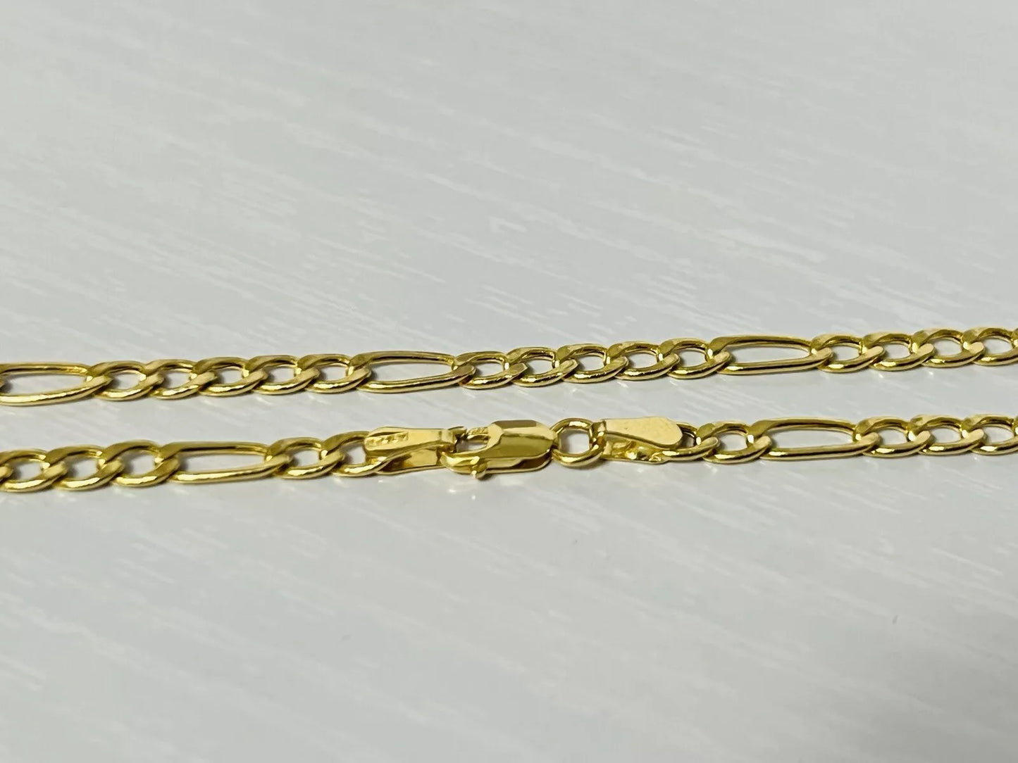 14k Yellow Gold 3.3mm Figaro Link Chain Necklace 18 Inches