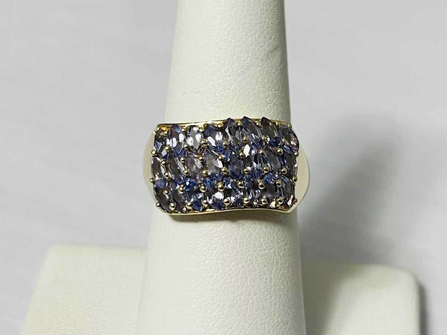 14k Yellow Gold 1 CTTW Tanzanite Cocktail Ring