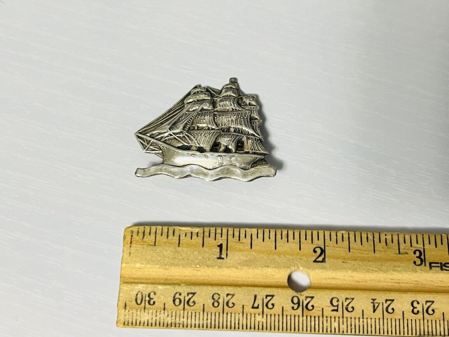 Vintage Sterling Silver Sailboat Brooch