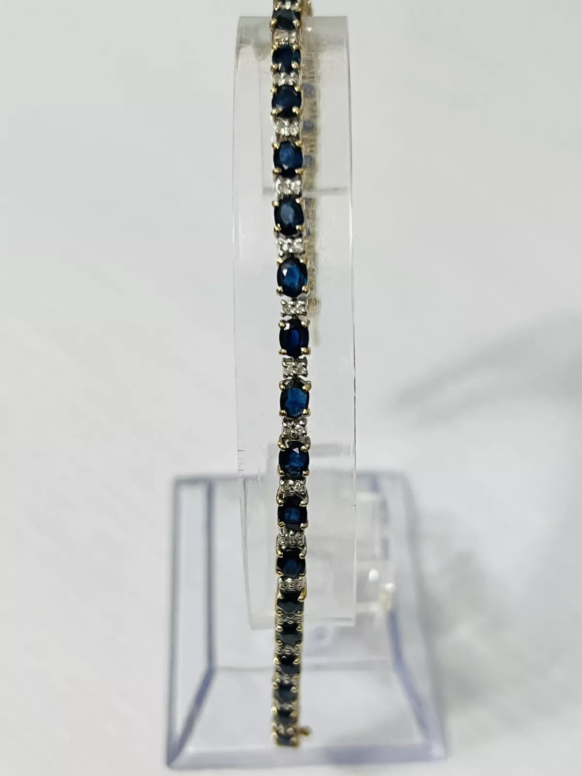 14k Yellow Gold 5 CTW Sapphire & Diamond Tennis Bracelet