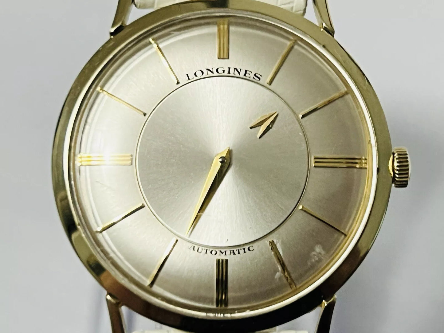 Vintage Longines 33mm Mystery Dial 14k Yellow Gold Automatic Wristwatch