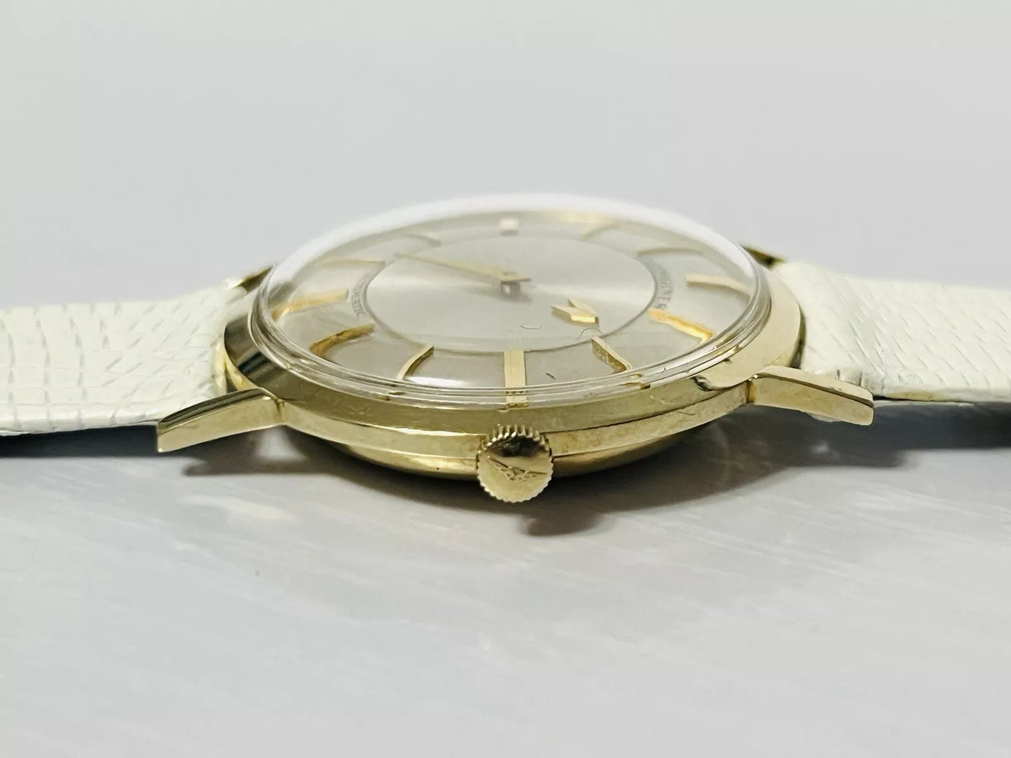 Vintage Longines 33mm Mystery Dial 14k Yellow Gold Automatic Wristwatch