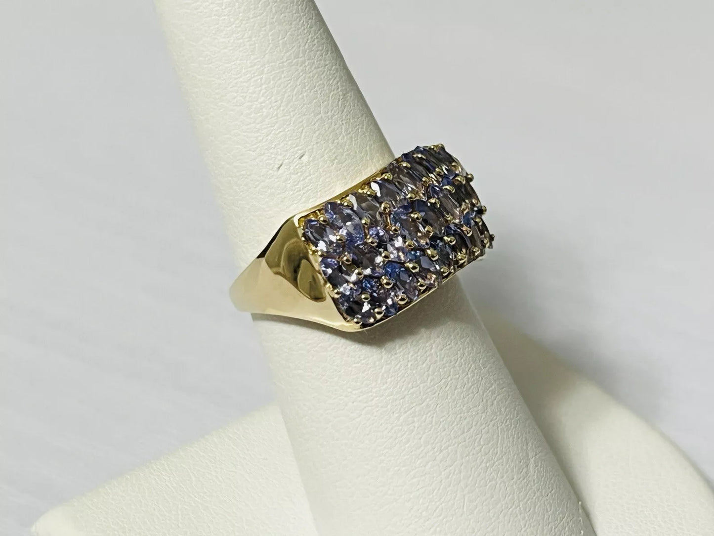 14k Yellow Gold 1 CTTW Tanzanite Cocktail Ring