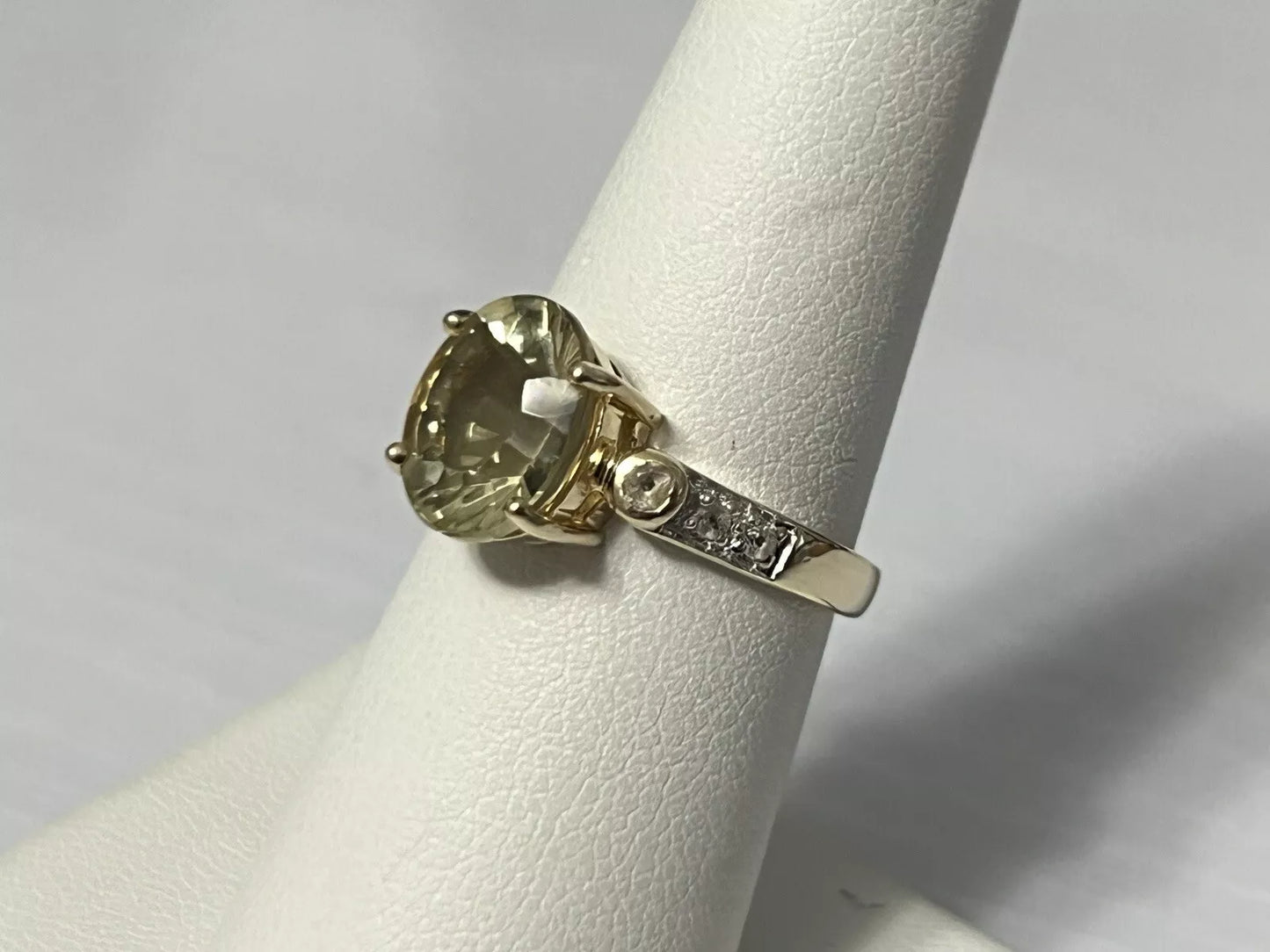 14k Yellow Gold 2.66 CTTW Lemon Quartz & White Topaz Ring