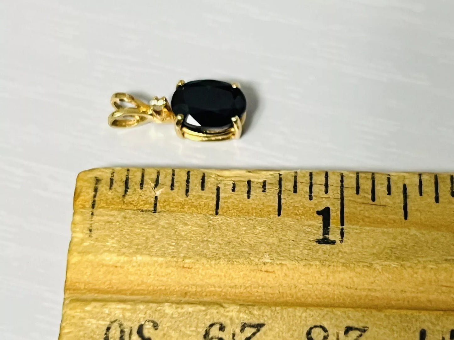 14k Yellow Gold 1.11 CTW Midnight Sapphire Necklace Pendant