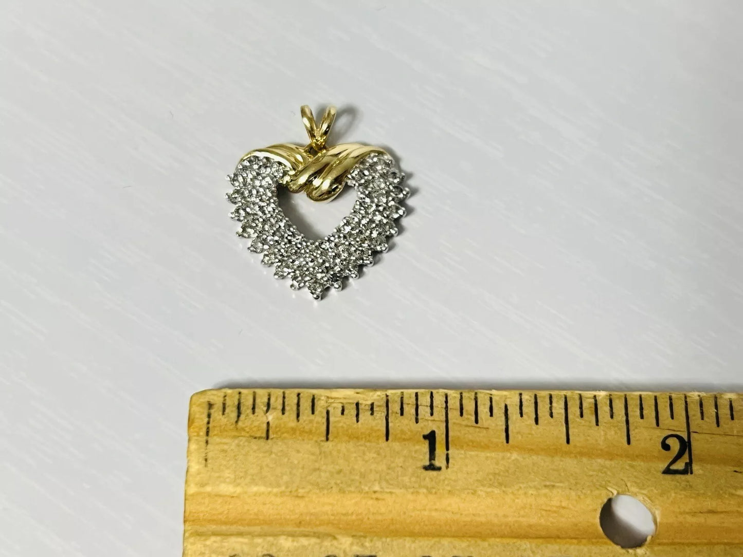 10k Yellow Gold .75 CTW Diamond Heart Pendant